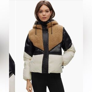 BOSS Plockena Mixed Media Puffer Jacket size 8 $350
